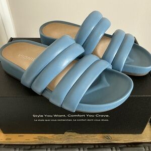 Vionic Cloud Blue Padded Slide Sandals, Size 6